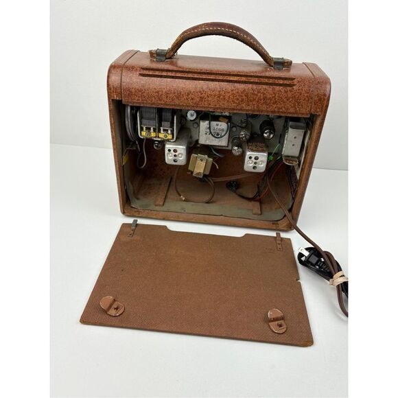 Antique 1949 Philco 48-300 Wood Portable Tube AM Radio Transitone Rolling Dials - Picture 6 of 10